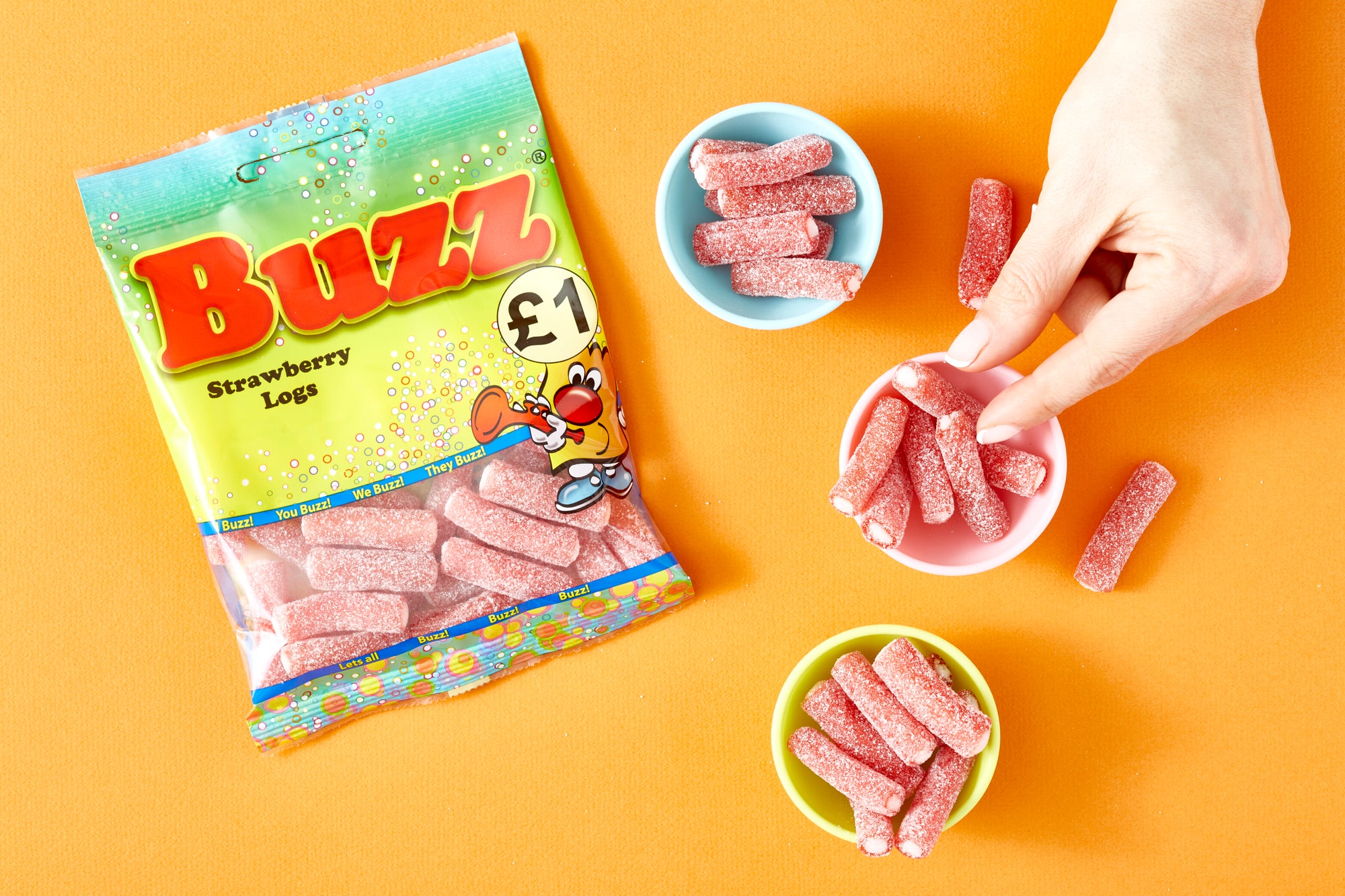 Buzz Sweets Strawberry Logs | Share Pack