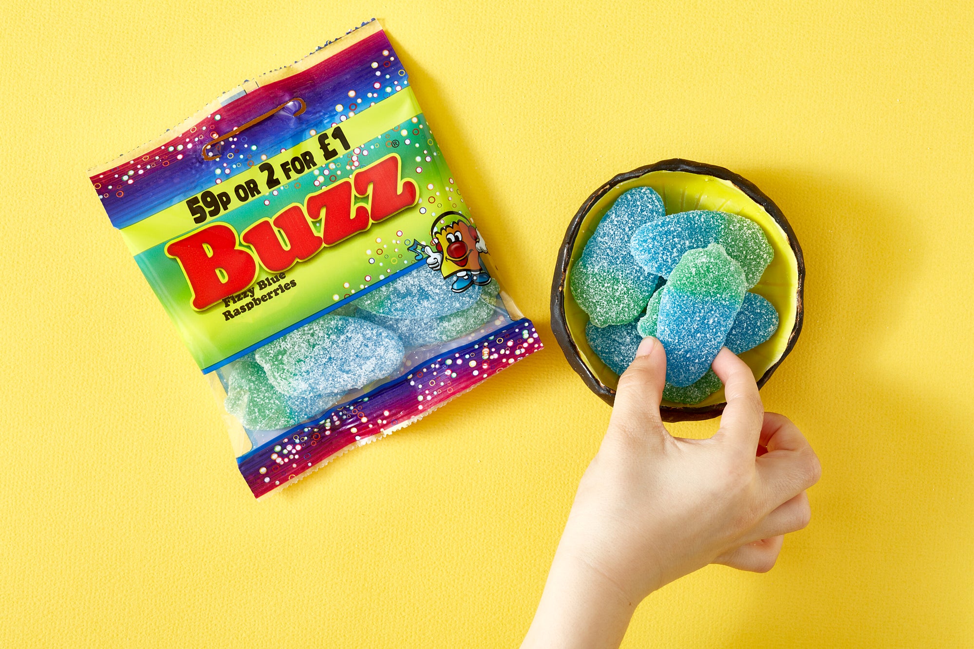 Buzz Sweets Fizzy Blue Raspberries | Kids Bags