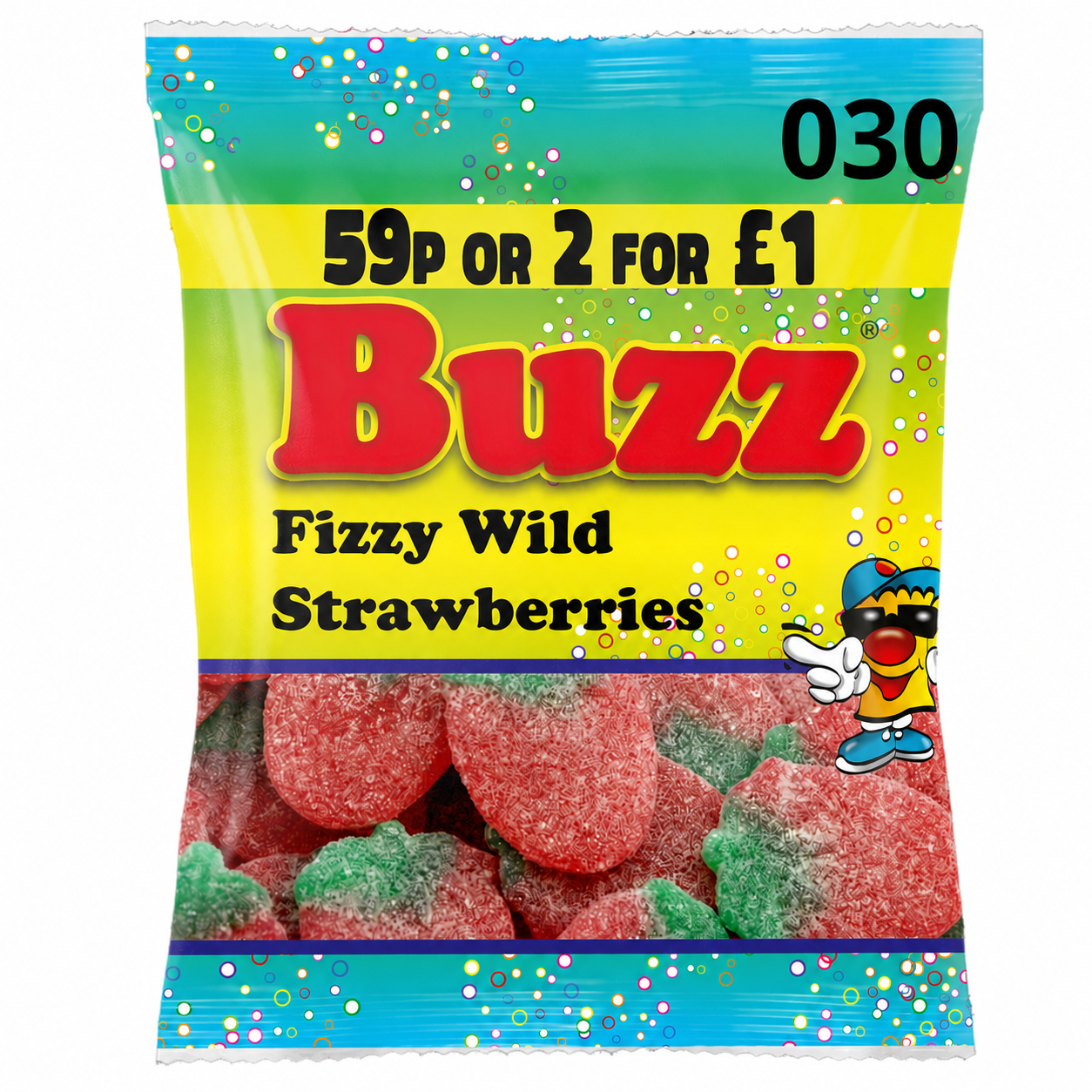 Buzz Sweets Fizzy Wild Strawberries | Kids Bags