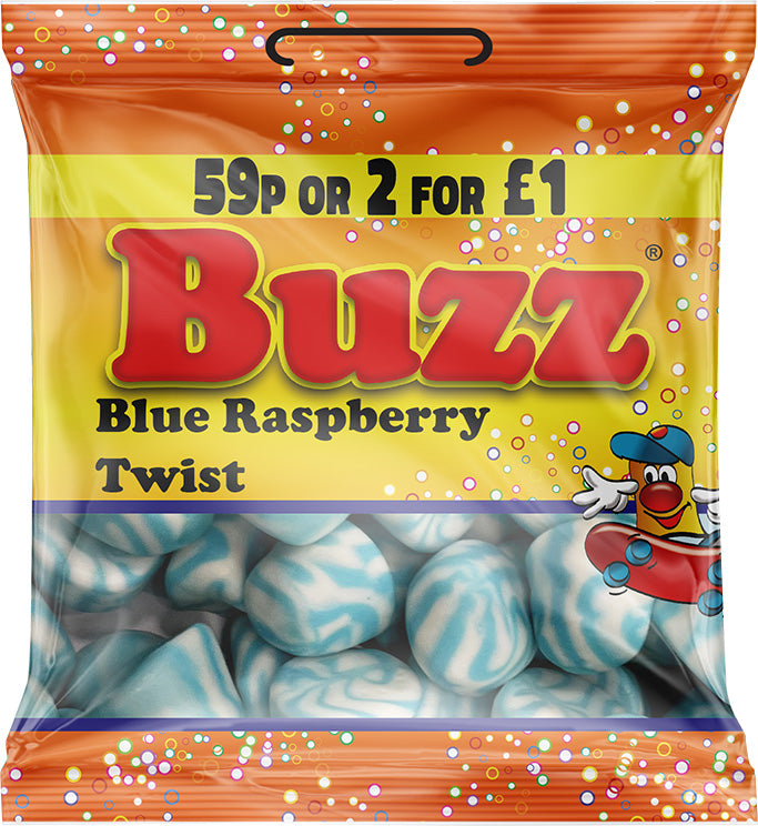 Buzz Sweets Blue Raspberry Twist : 14Packs | Best Deals UK Free Delivery