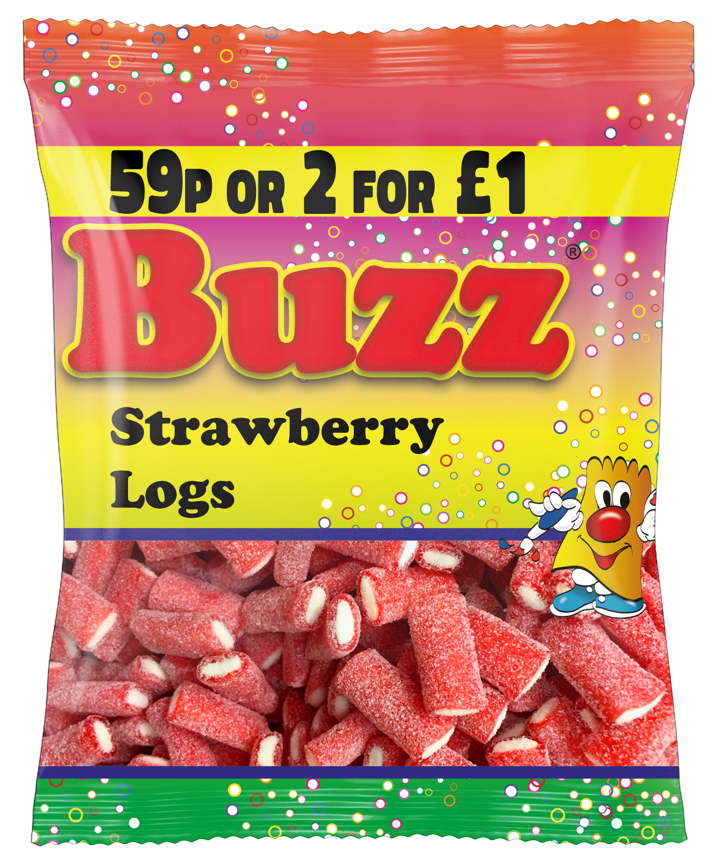 Buzz Sweets Strawberry Logs | Kids Bags