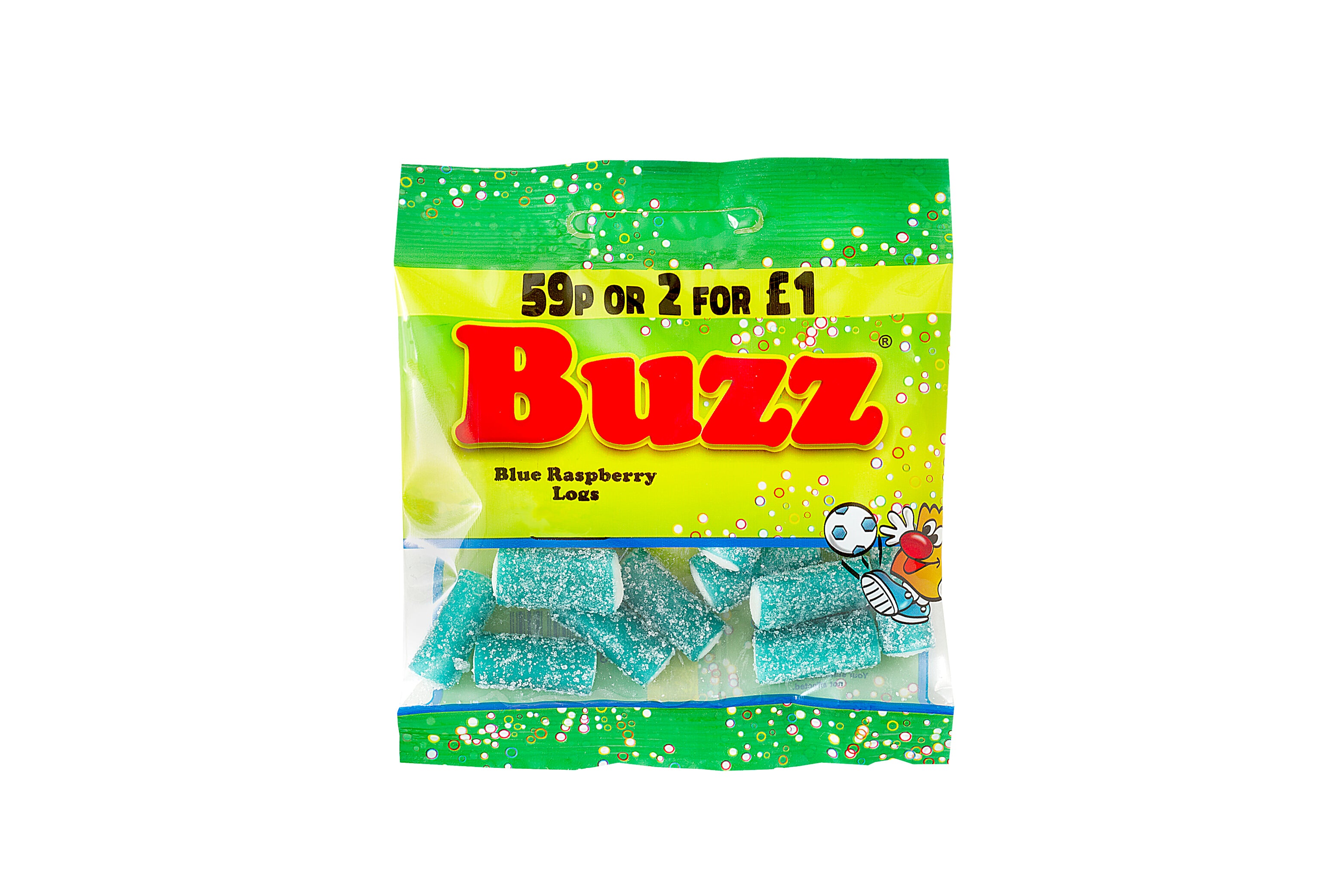 Blue Raspberry Logs Buzz Sweets Fizzy Raspberry Logs : 14Packs | UK Fast & Free Shipping