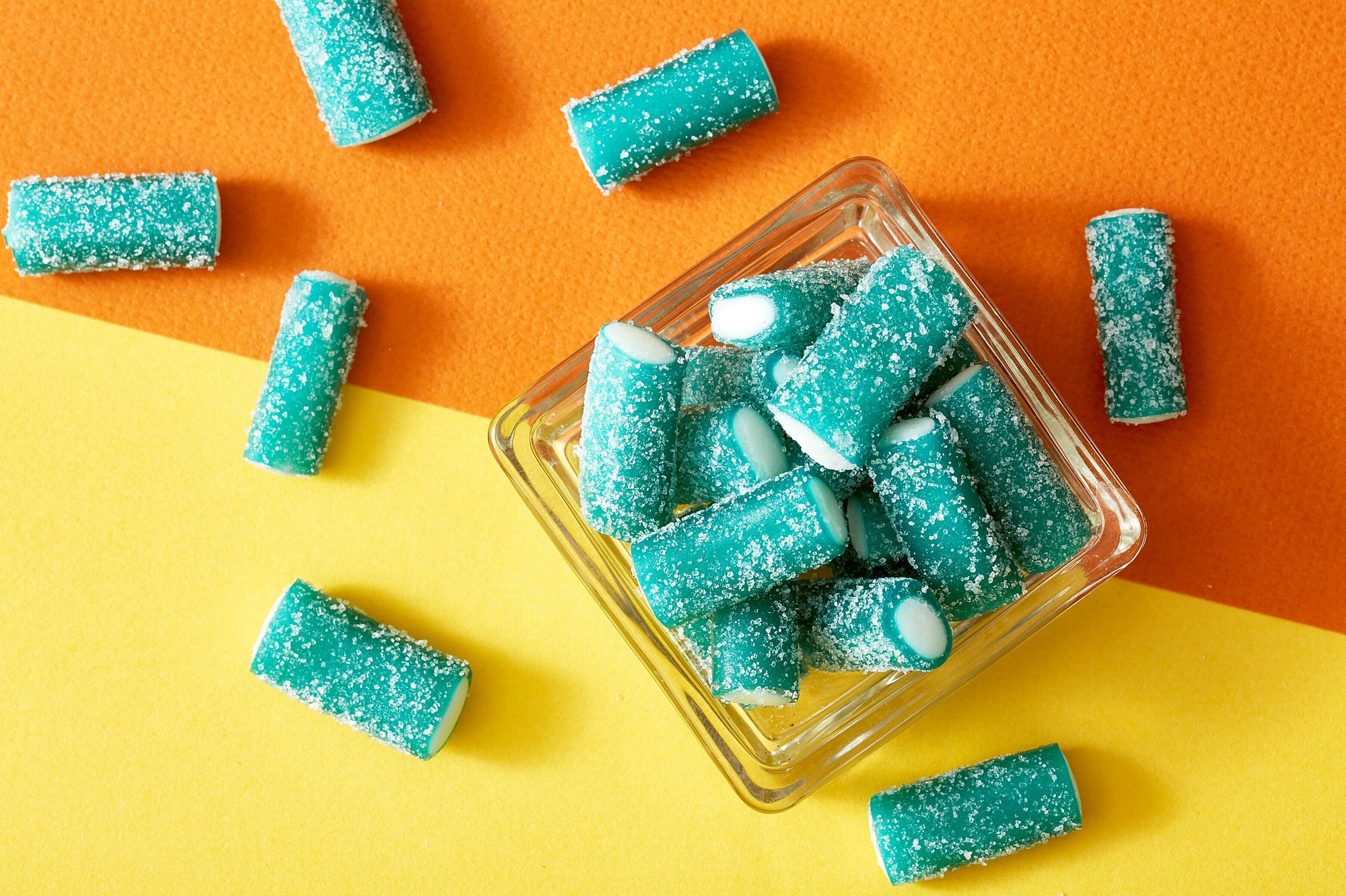 Fizzy Blue Raspberry Logs | Bulk Bags