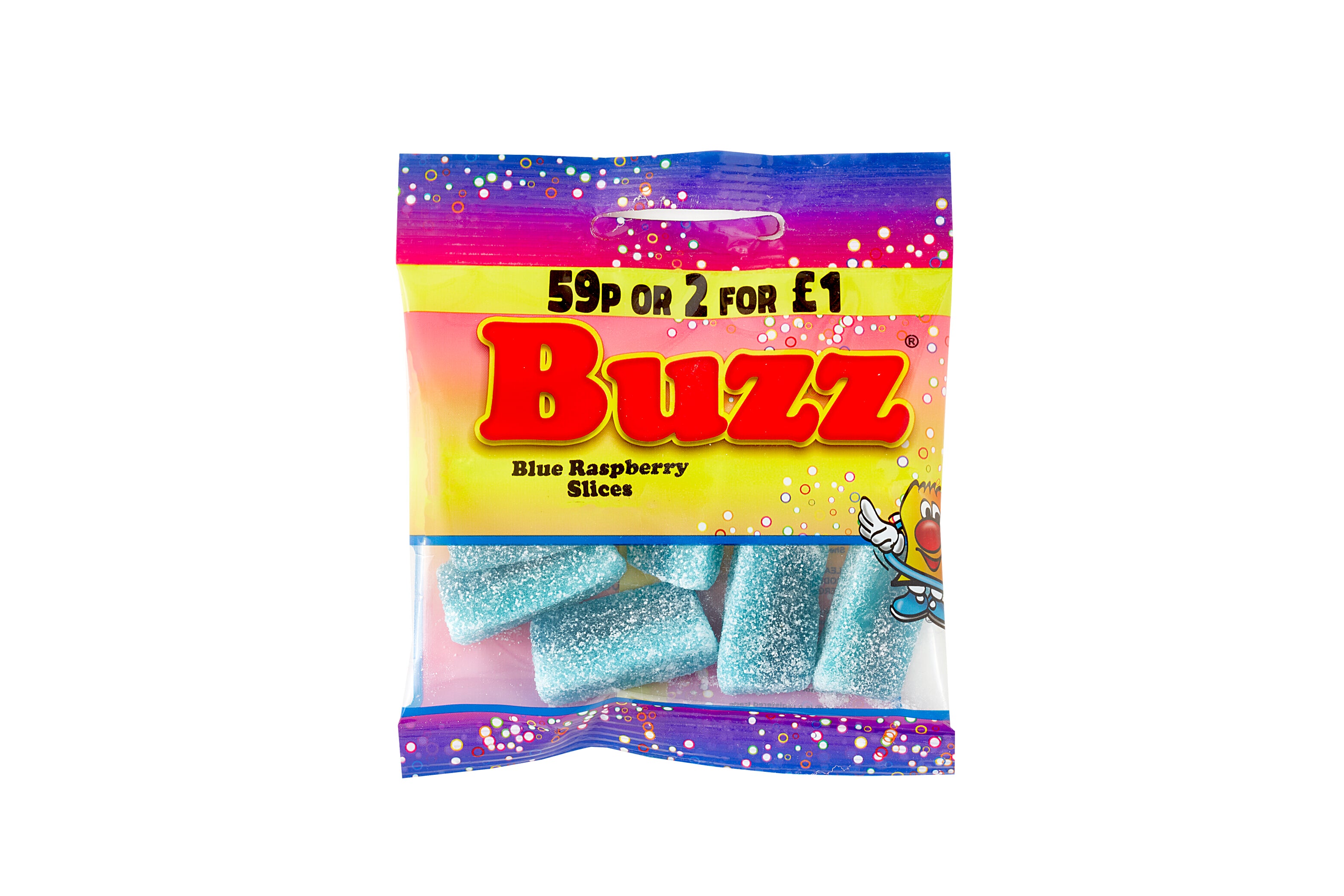 Buzz Sweets Sour Blue Raspberry Slices:14Packs | UK Fast Free Shipping