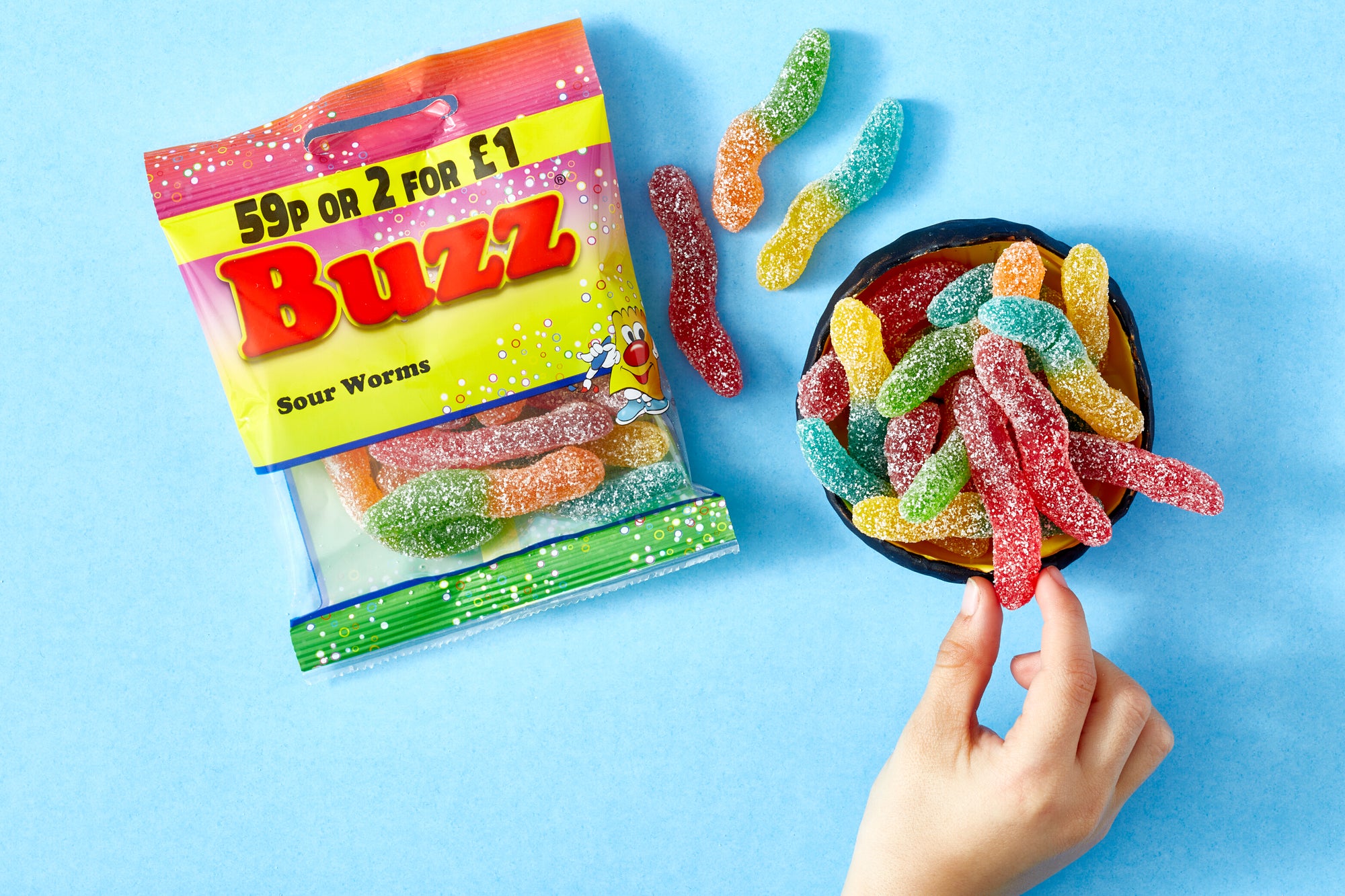 Buzz Sweets Super Sour Worms | Kids Bags