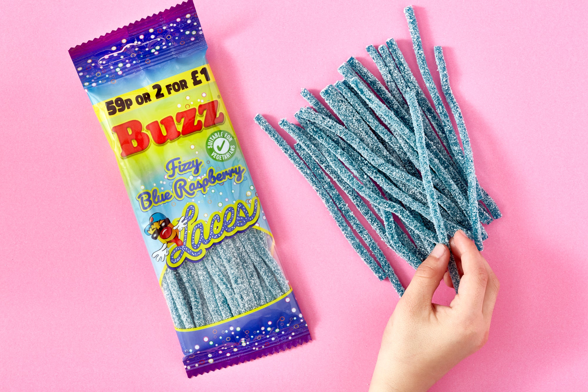 Buzz Sweets Fizzy Blue Raspberry Laces