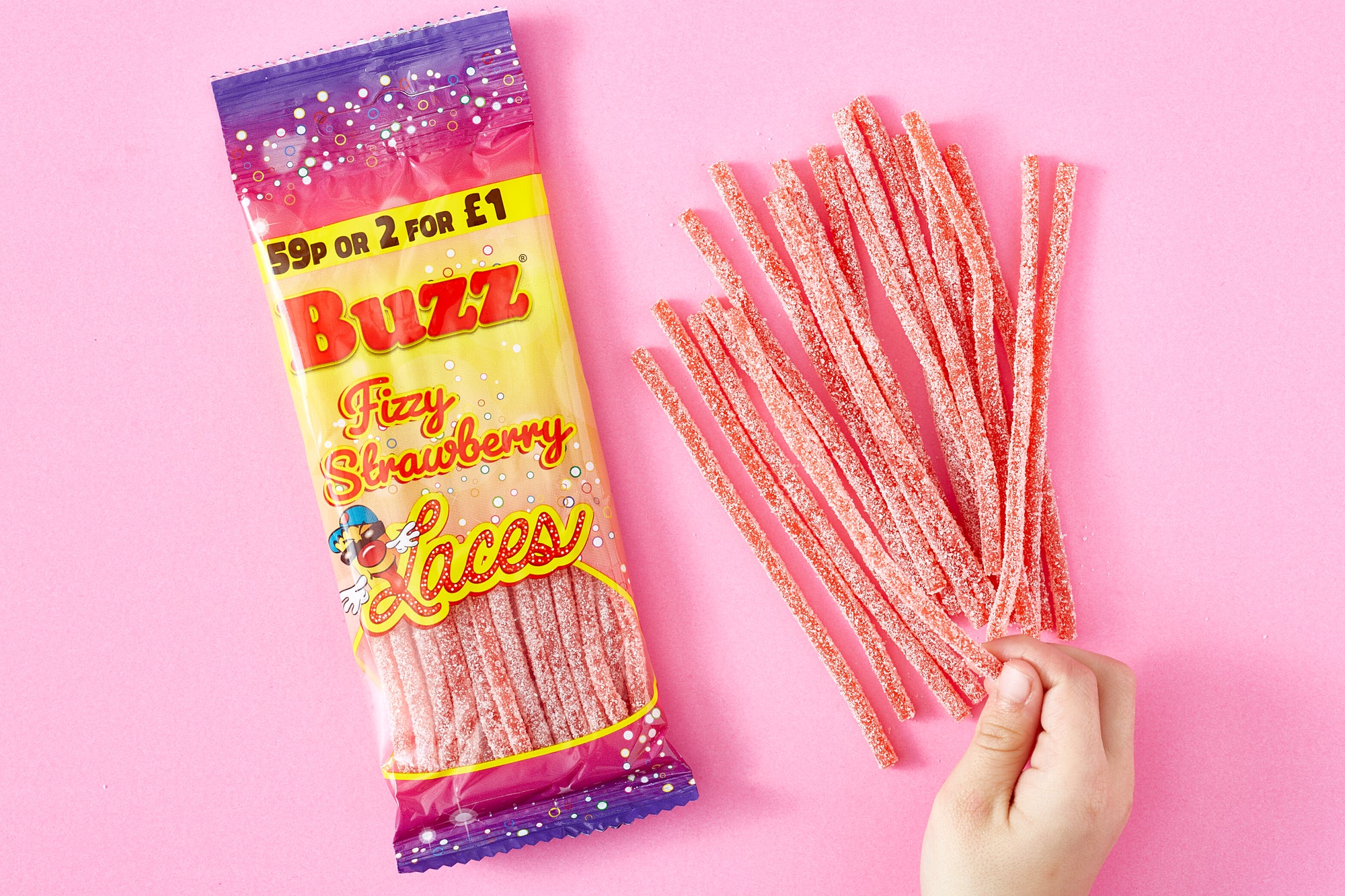 Buzz Sweets Fizzy Strawberry Laces