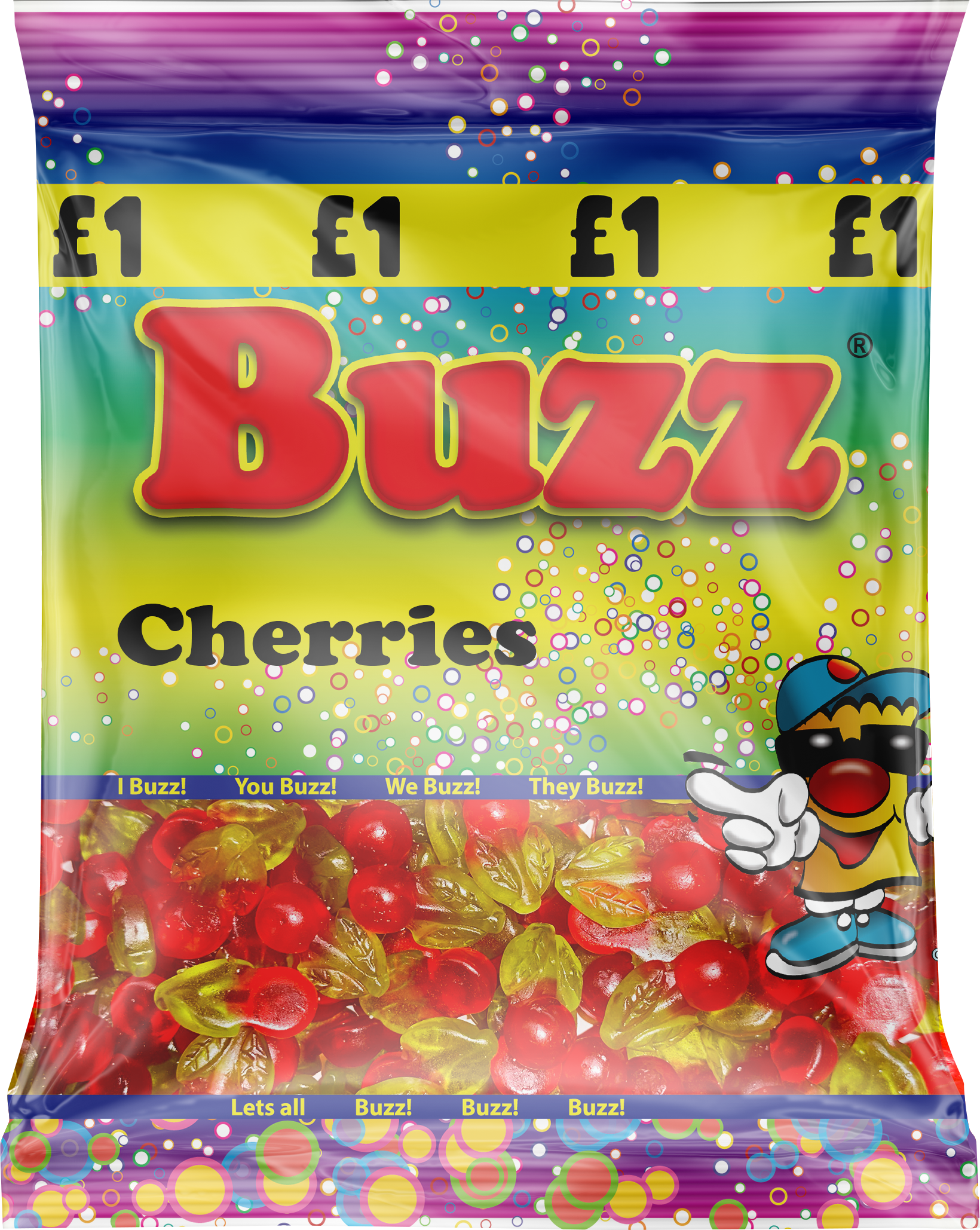 Buzz Sweets Cherries  Rings | Share Pack