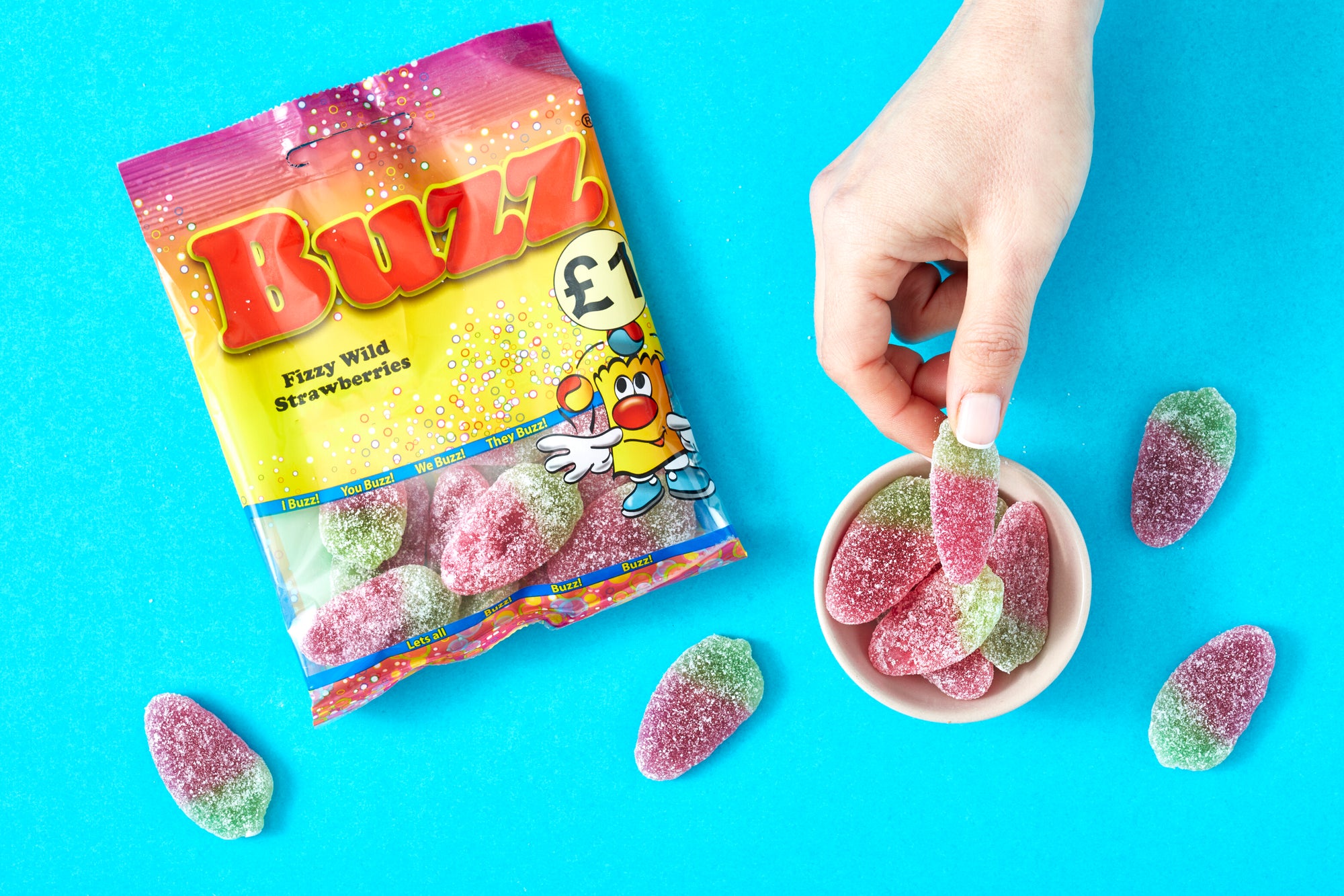 Buzz Sweets Fizzy Wild Strawberries | Share Pack