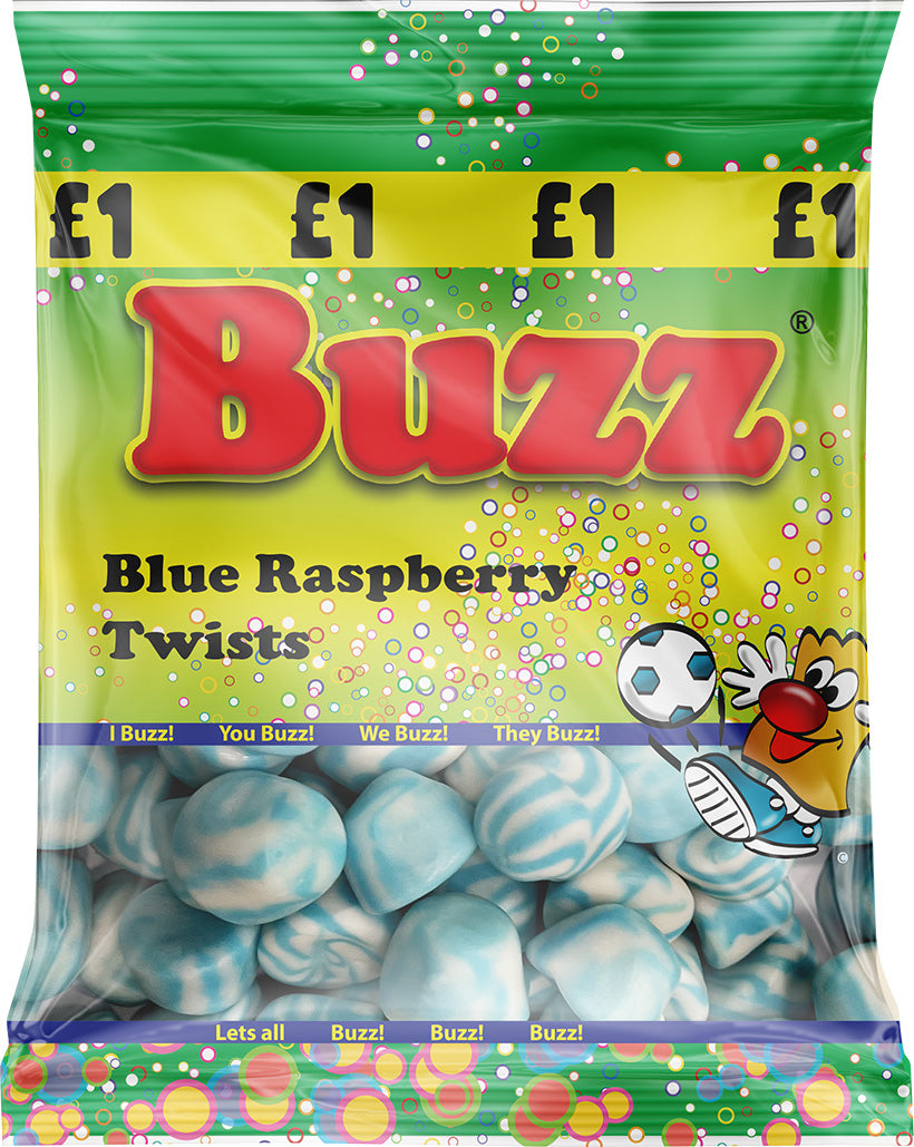 Blue Raspberry Bottle Sweets Buzz Sweets Blue Raspberry Twist - Share Pack UK Free Delivery