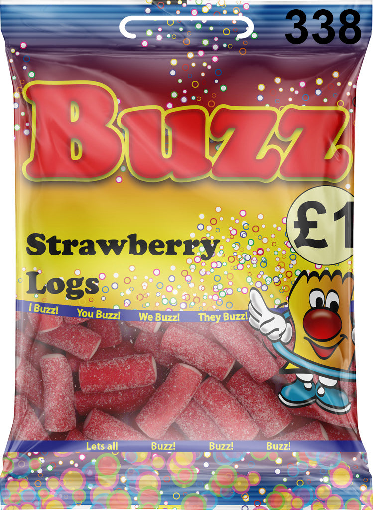 Buzz Sweets Strawberry Logs | Share Pack