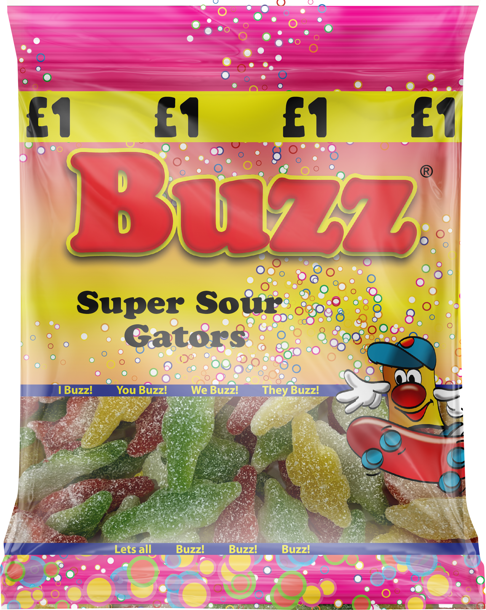 Buzz Sweets Super Sour Gators | Share Pack