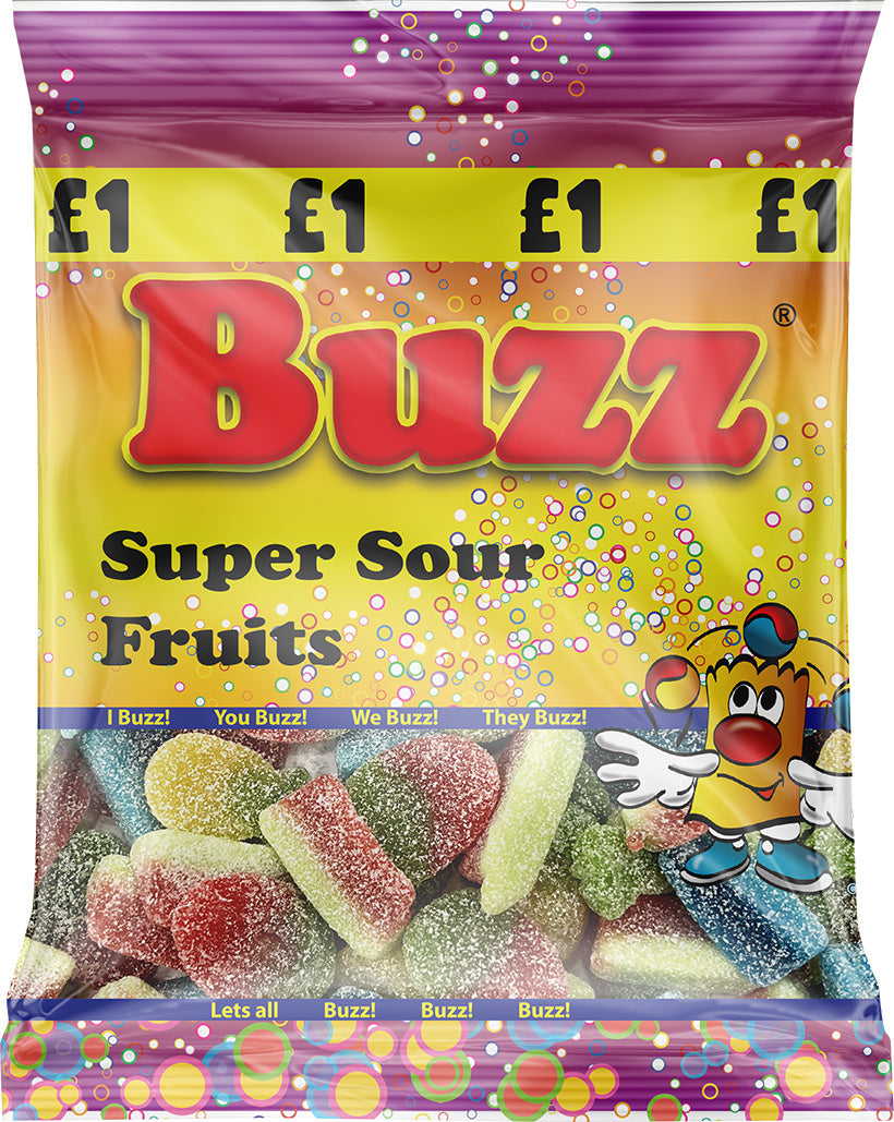 Buzz Sweets Super Sour Fruits | Share Pack
