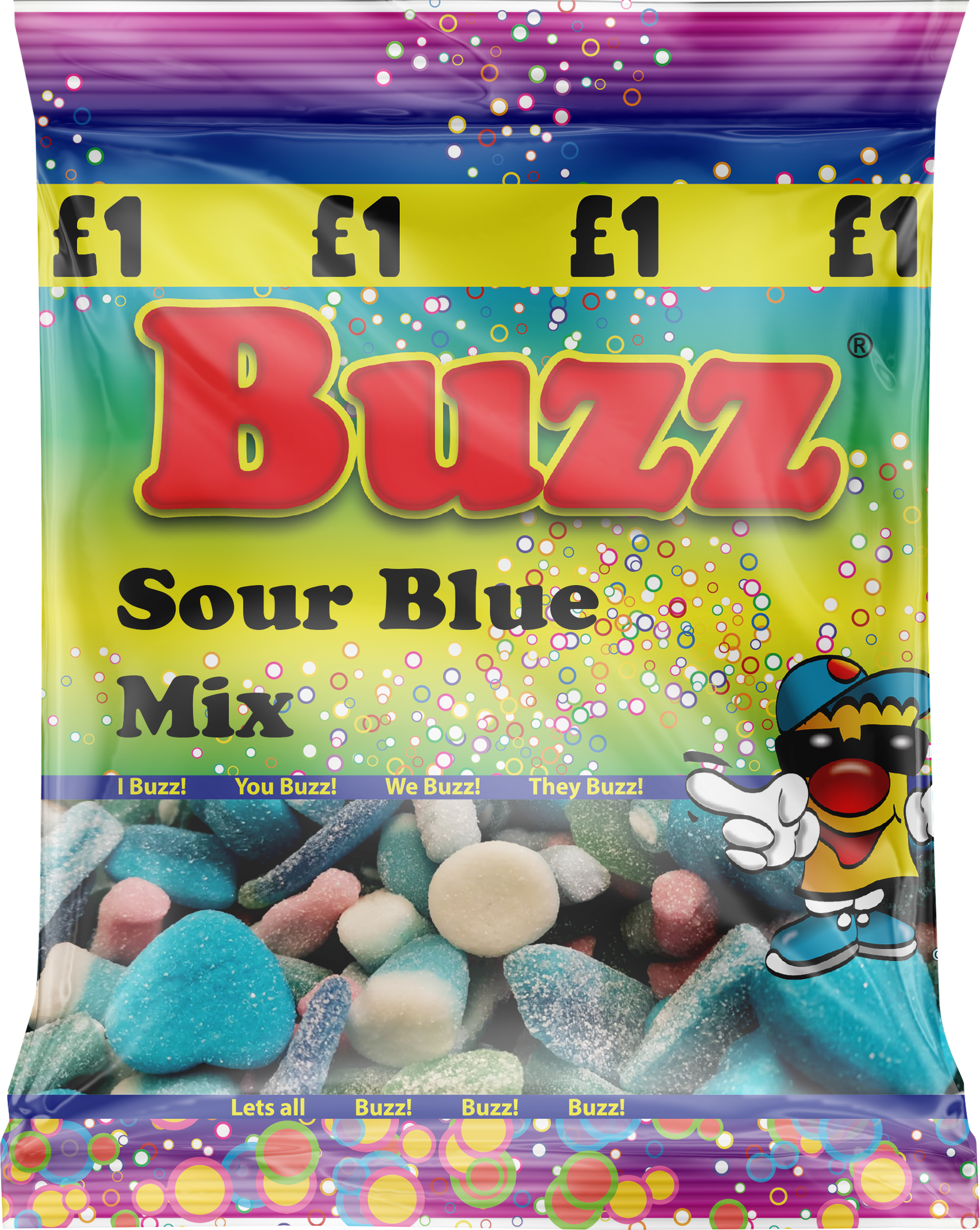 Buzz Sweets Sour Blue Mix | Share Pack