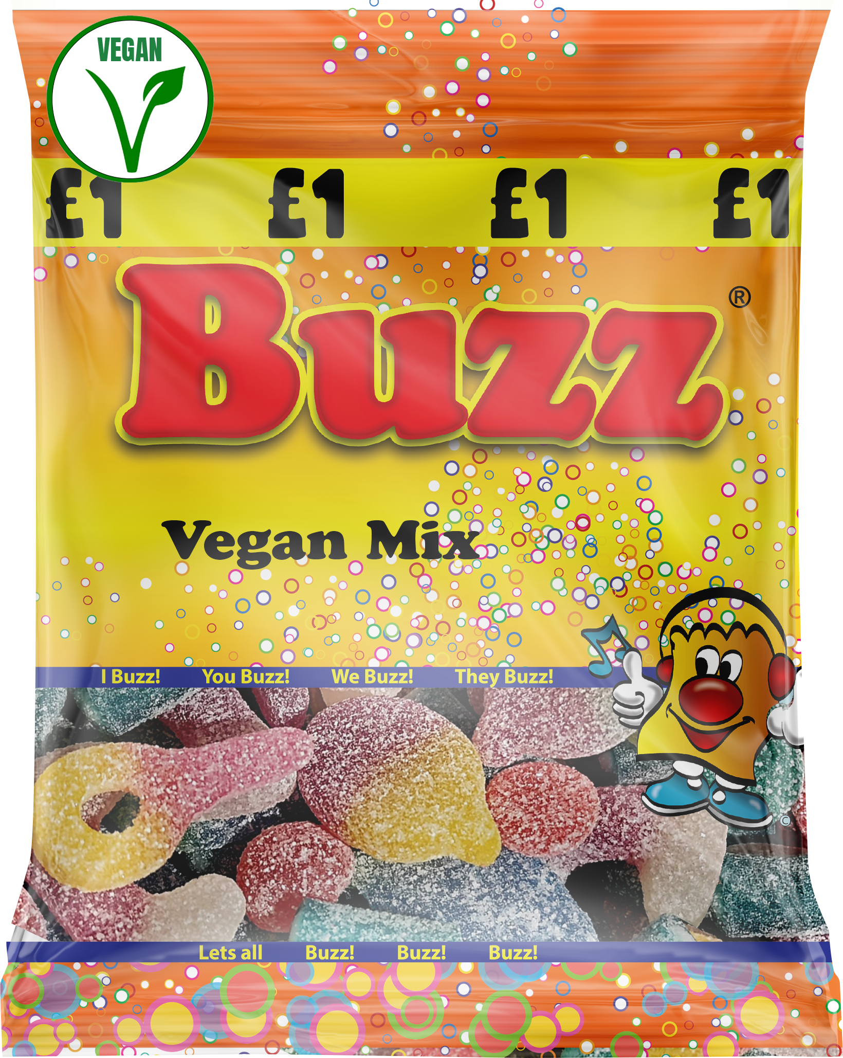 Buzz Sweets Sour Vegan Mix | Share Bags