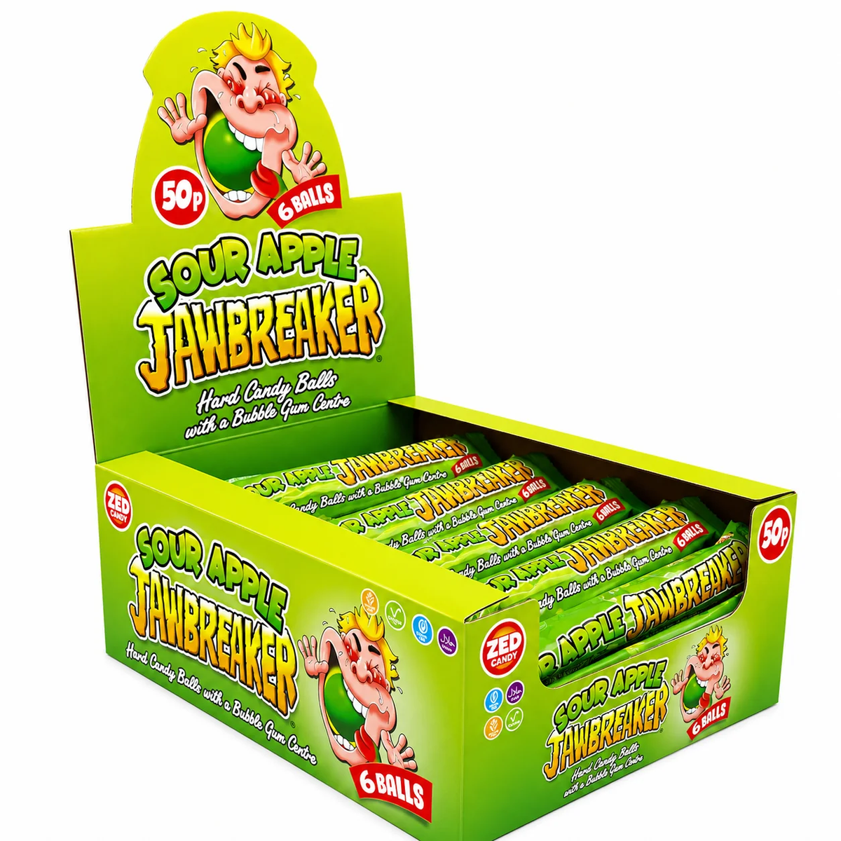 ZED Sour Apple 6 Ball Jawbreaker 24x50p
