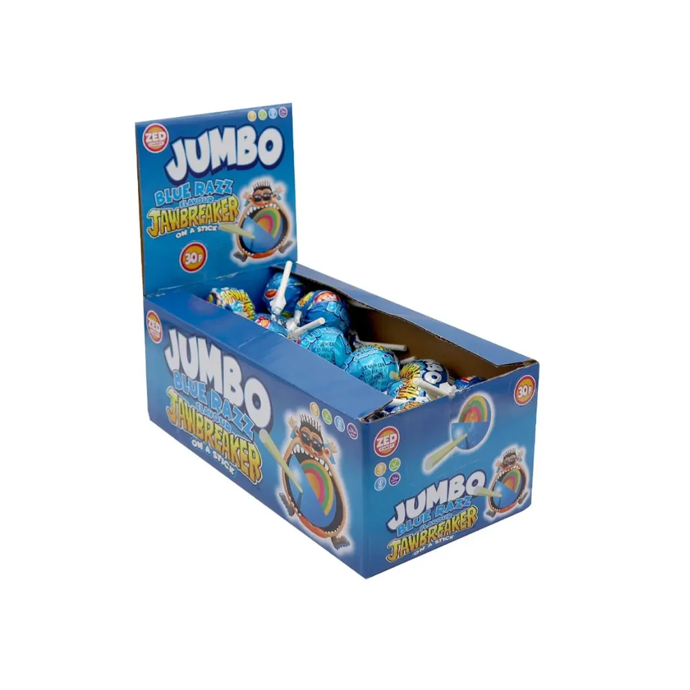 ZED Blue Razz Jumbo Jawbreaker Pop 40x30p