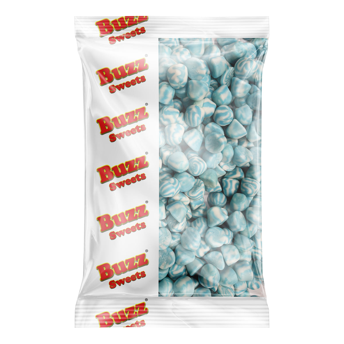 Blue Raspberry Buzz Ball 1kg Bags-Blueberry Raspberry Twists - Buzz Sweets UK Free Delivery
