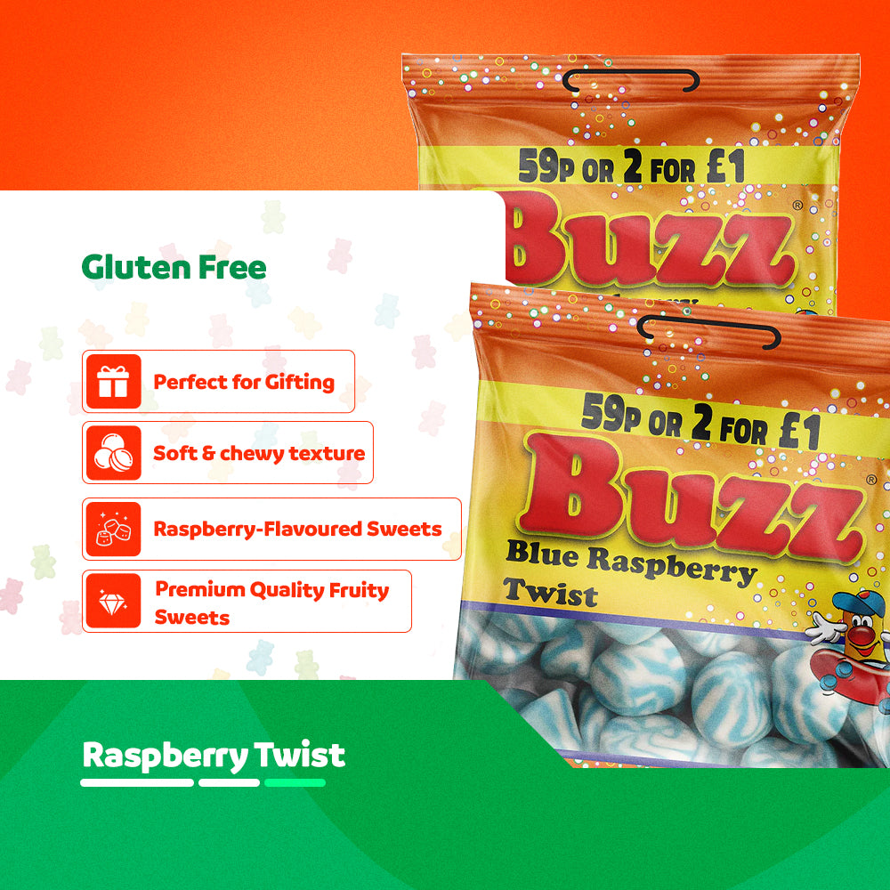 Buzz Cut Raspberry Buzz Sweets 59p Packets | Delicious Treats in Kids Bag – Page 2