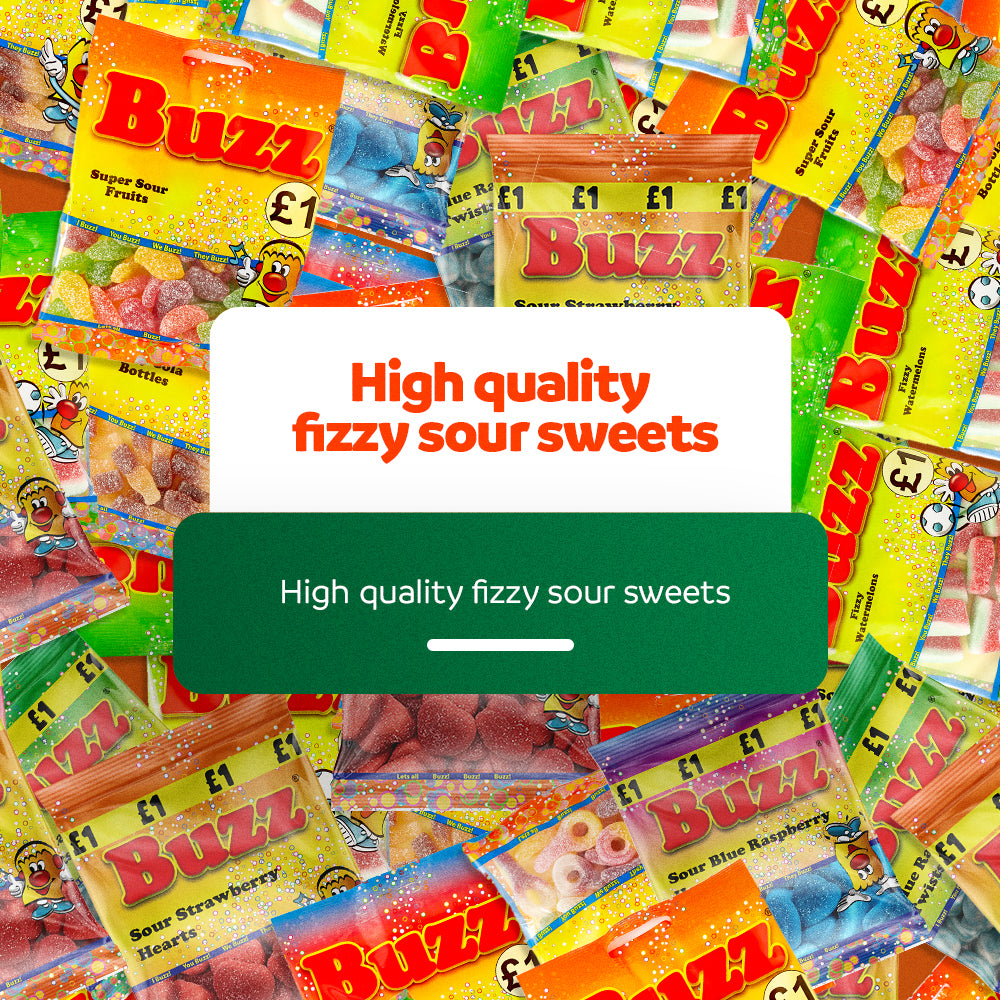 Bulk 1kg Bags of Fizzy Wild Strawberries - Buzz Sweets UK