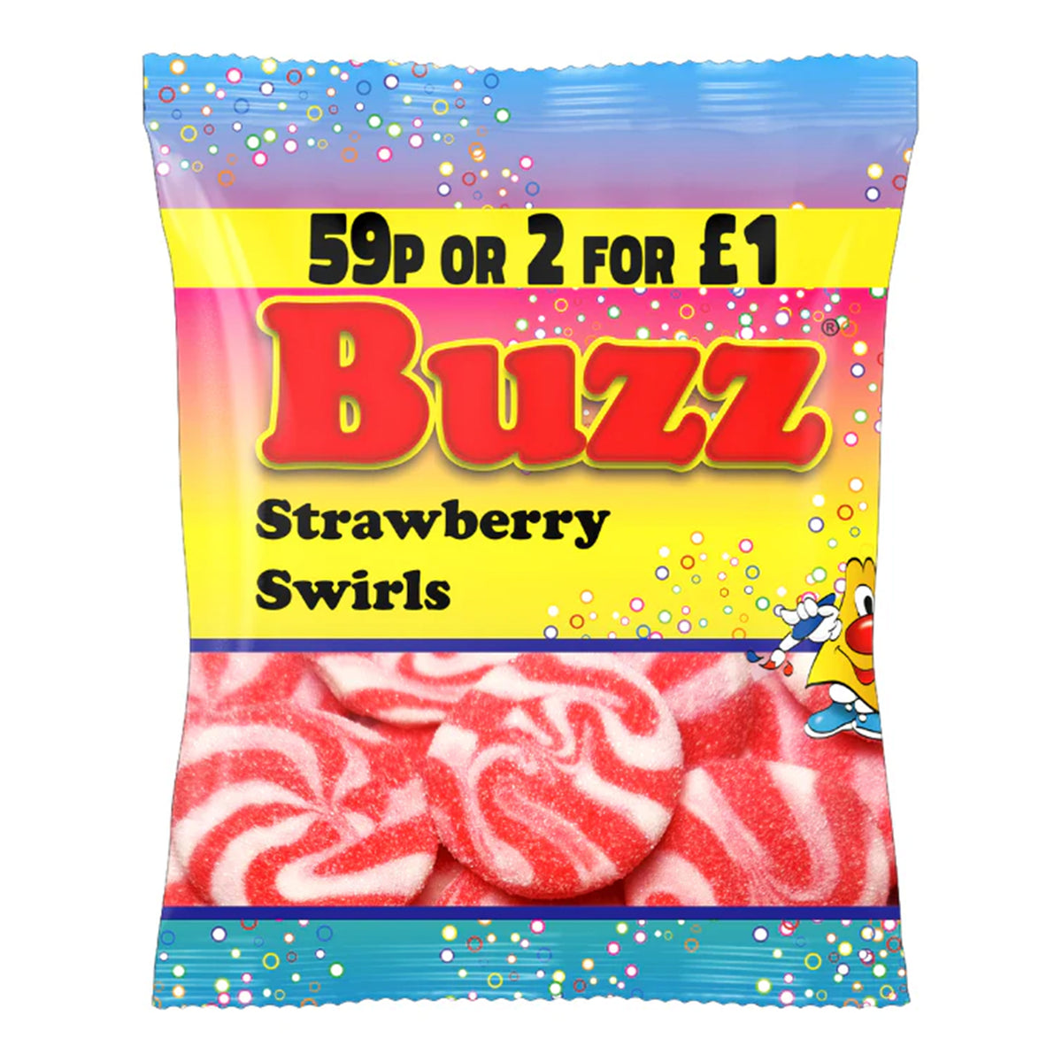 Buzz Sweets Strawberry Swirls : 14Packs | Best Deals UK Free Delivery