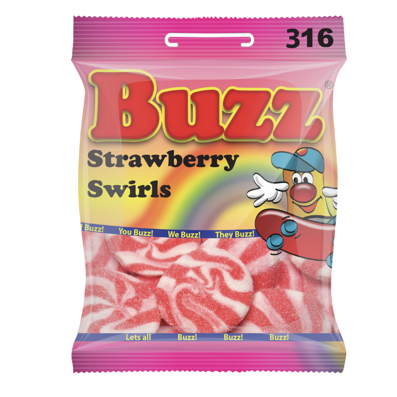 Buzz Sweets Strawberry Swirls | Share Pack