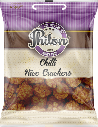 Packet Of Chilli Rice Crackers By Philon Nuts. Sell For 50p Per Packet.