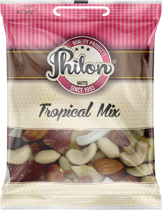 Packet Of Tropical Mix By Philon Nuts. Sell For £1 Per Packet.