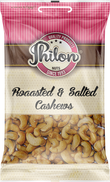 Packet Of Roasted and Salted Cashews By Philon Nuts. Sell For £2.70 Per Packet.