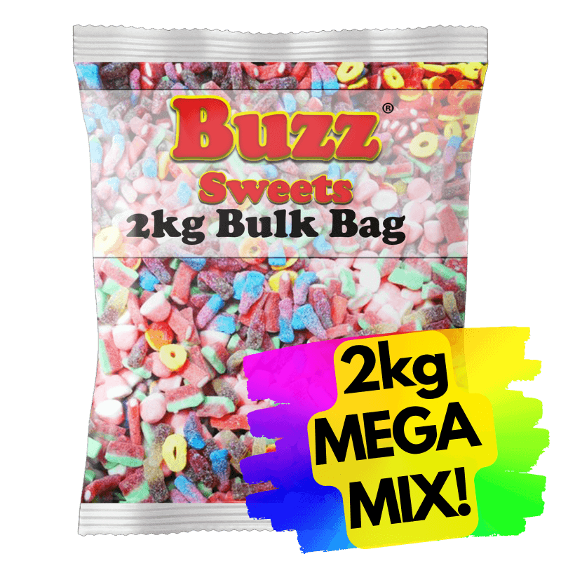2 Kilo mix of bulk sweets, retail and wholesale sweets, candy and nuts.