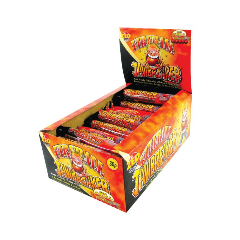 Box of delicious fireball flavour, cinnamon jawbreakers!