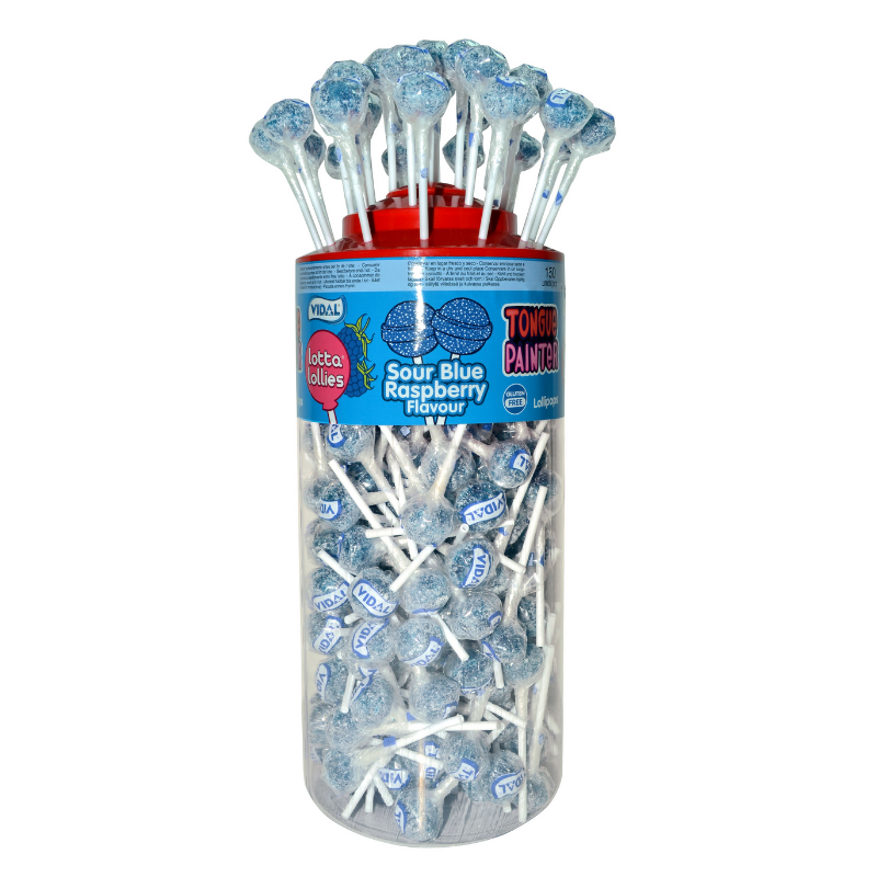 Buzz Sweets Sour Blue Raspberry Lollies :150Pcs| UK Fast Free Shipping