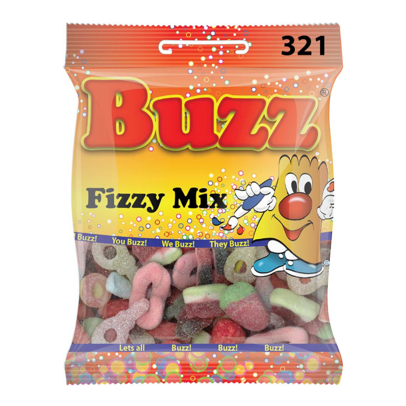 10 Packets Of Fizzy Mix By Buzz Sweets. Sell for £1 each.