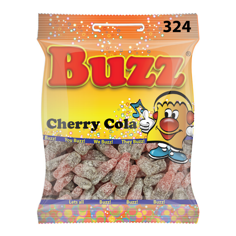 10 Packets Of Cherry Cola Bottles By Buzz Sweets. Sell for £1 each.