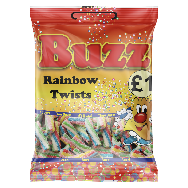 Buzz Sweets Sour Rainbows Twists | Share Pack