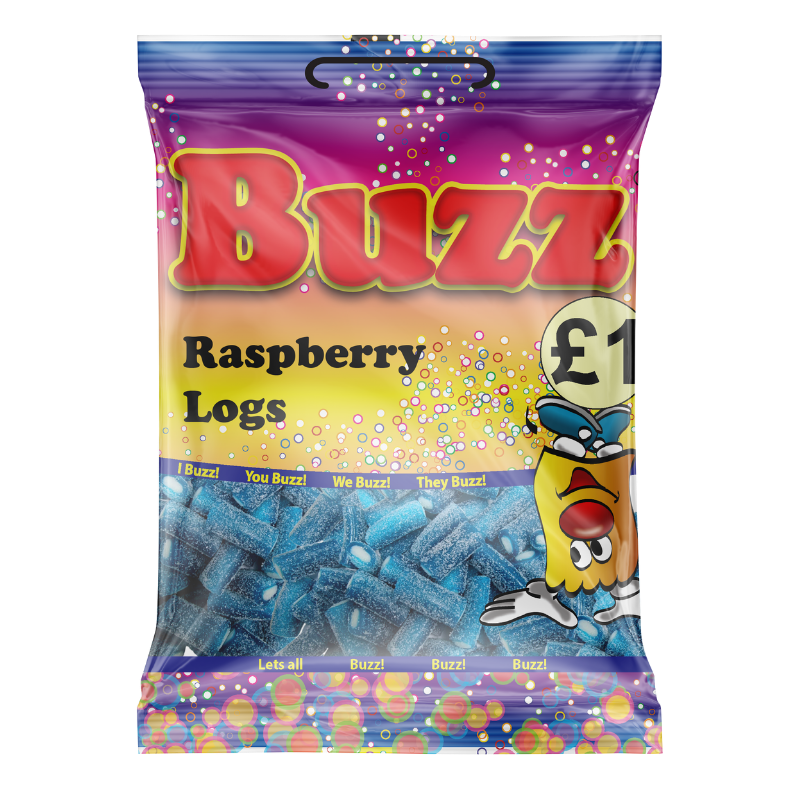 Buzz Sweets Raspberry Logs | Share Pack
